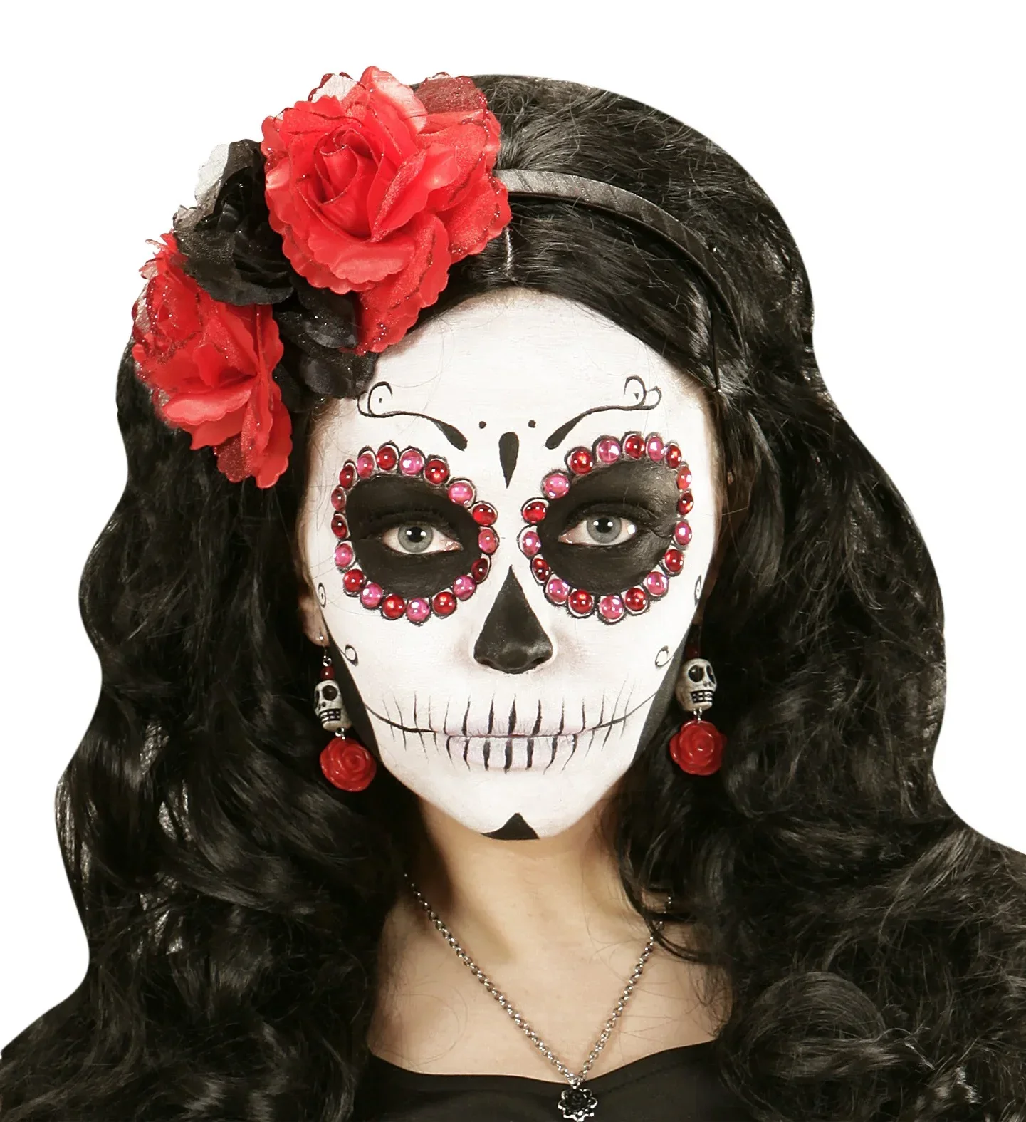 Pendientes con Calaveras y Rosas - Image 2