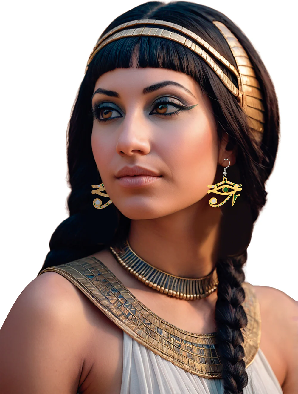 Pendientes de Egipcia del Ojo de Horus Metálicos - Image 2