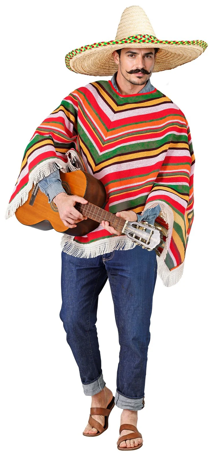 Poncho Mexicano Colorido para Adulto - Image 2