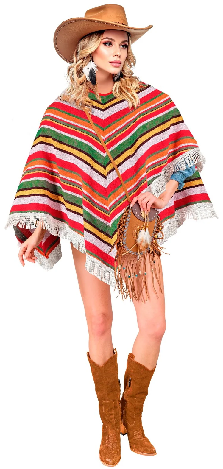 Poncho Mexicano Colorido para Adulto - Image 3