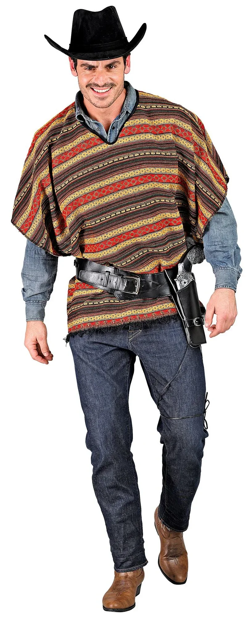 Poncho de Vaquero o Mexicano Reversible para Adulto - Image 3