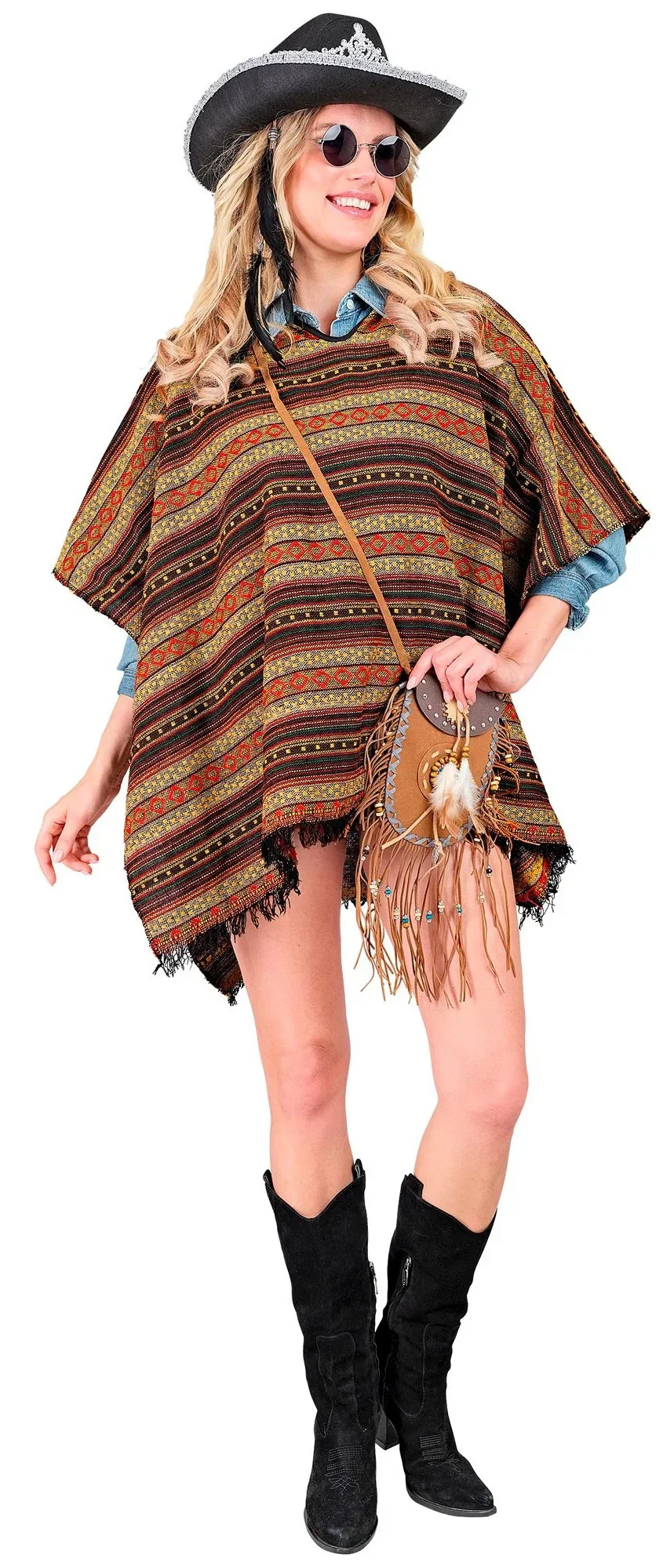 Poncho de Vaquero o Mexicano Reversible para Adulto - Image 4