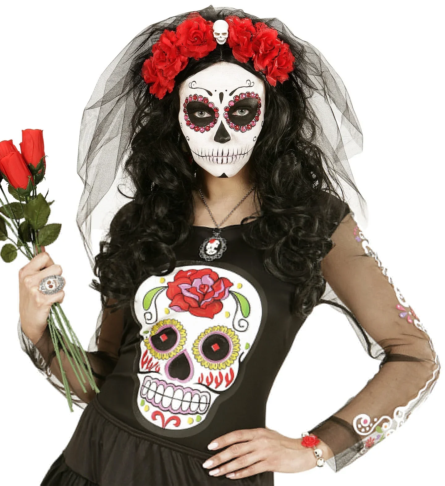 Pulsera con Rosa y Calaveras - Image 3