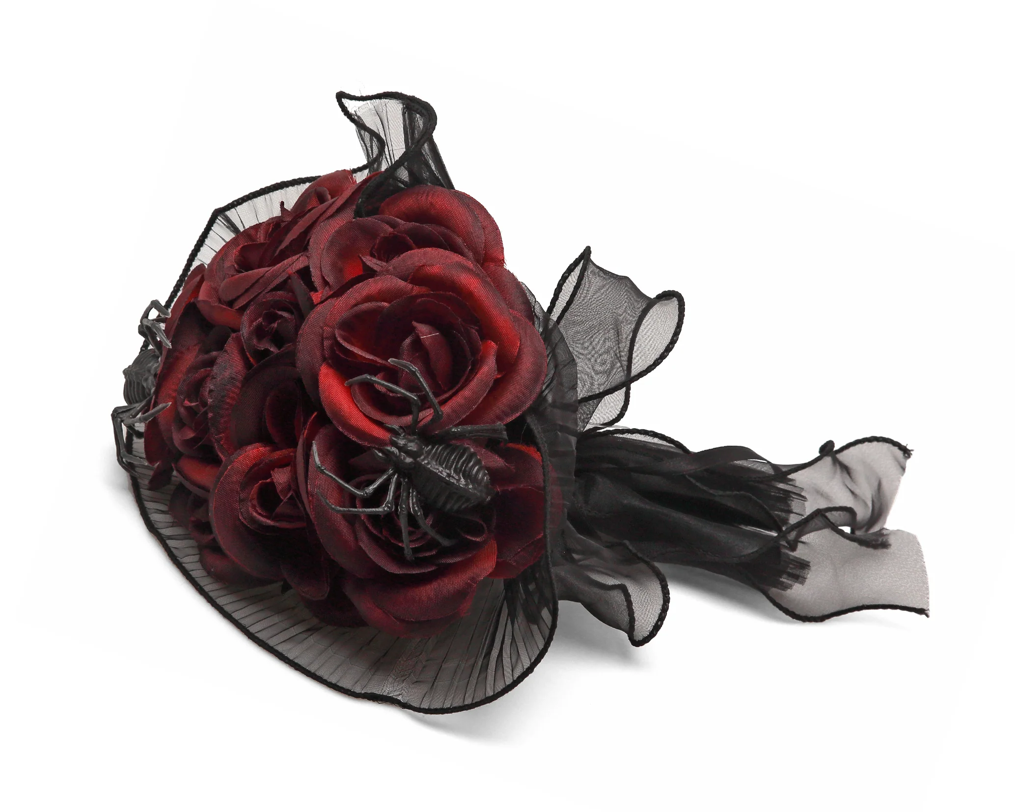 Ramo de Rosas Rojas con Arañas Negras
