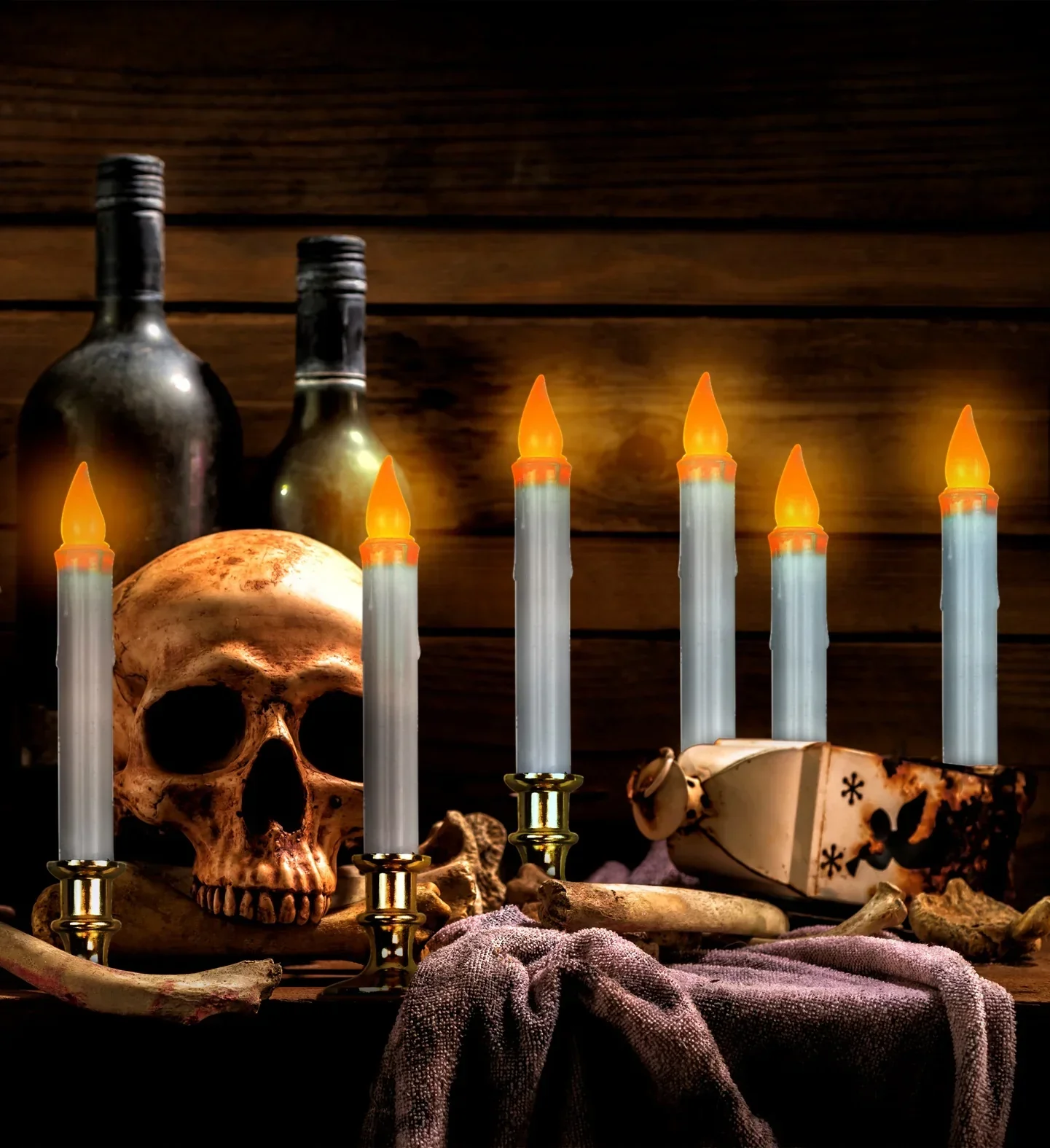Set de 6 Candelabros con Velas Led y Temporizador - Image 2