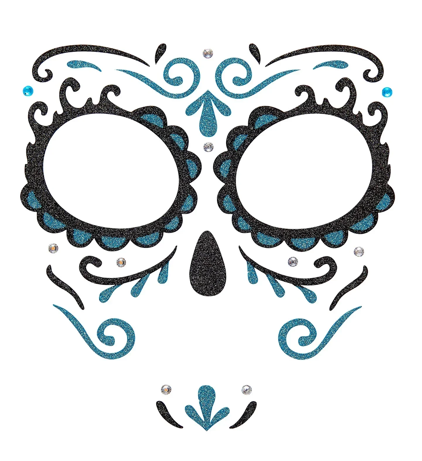 Set de Adhesivos de Catrina Azul con Purpurina - Image 4