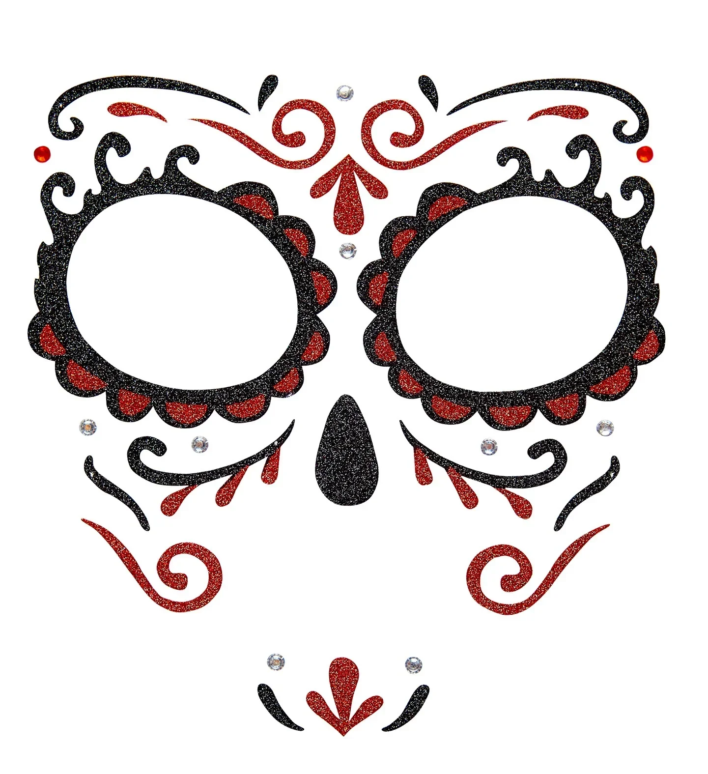 Set de Adhesivos de Catrina Rojo con Purpurina - Image 4