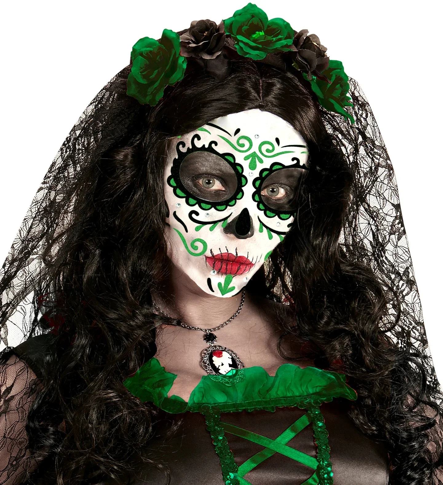Set de Adhesivos de Catrina Verde con Purpurina - Image 3