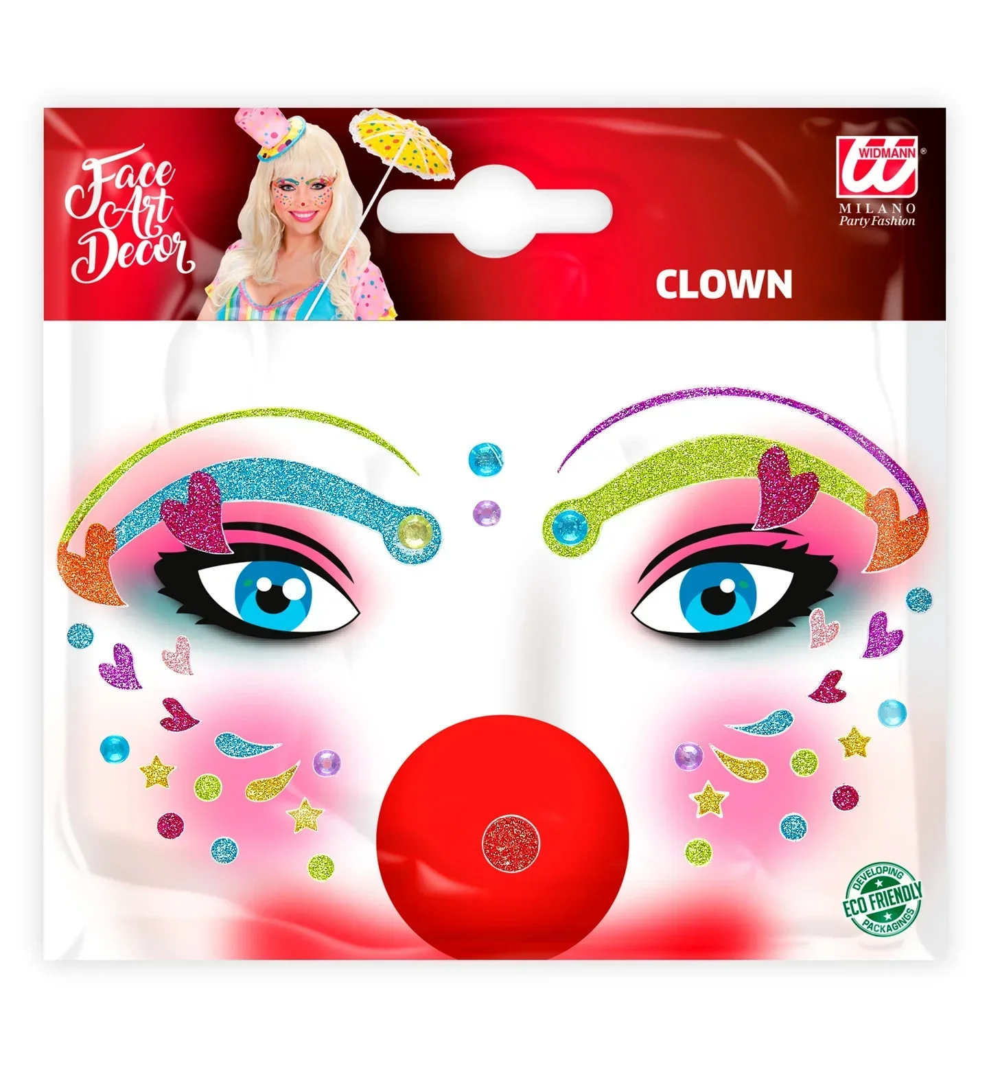 Set de Adhesivos de Payaso con Purpurina