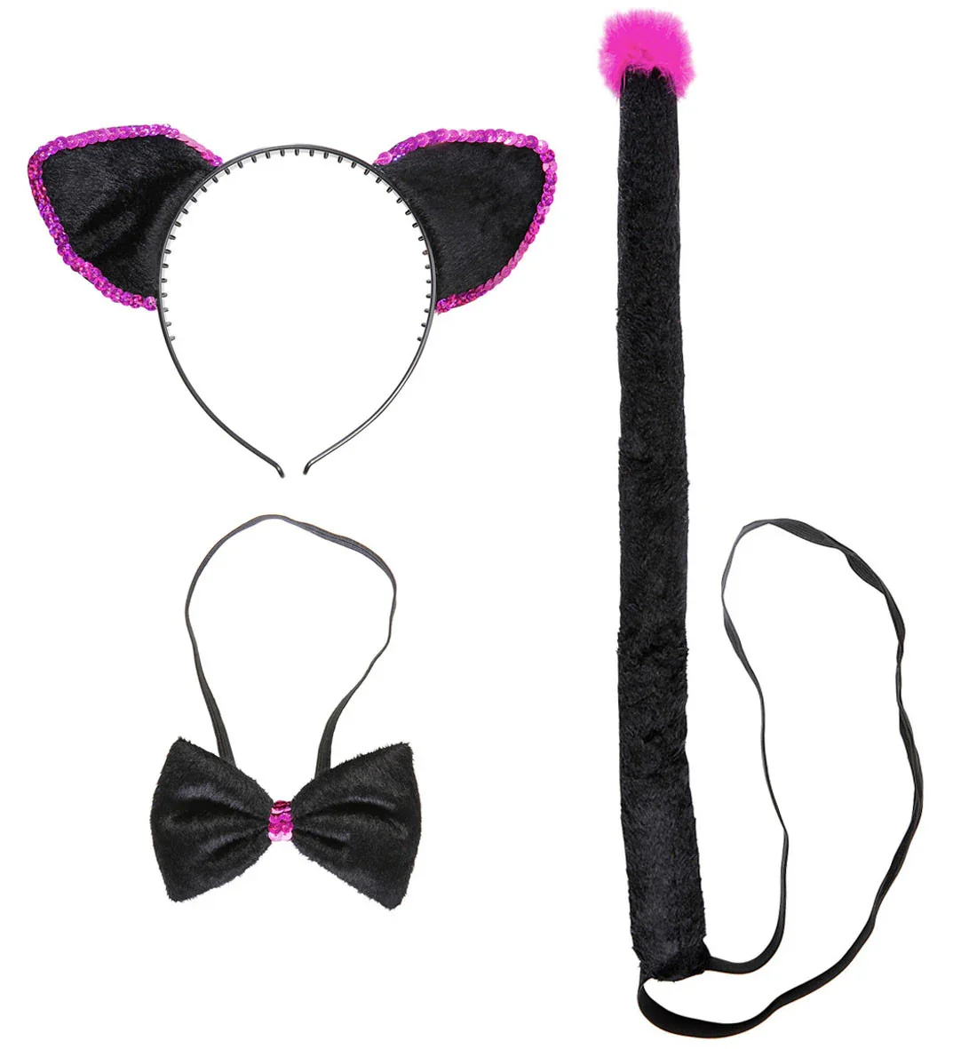 Set de Gatita Negro y Rosa