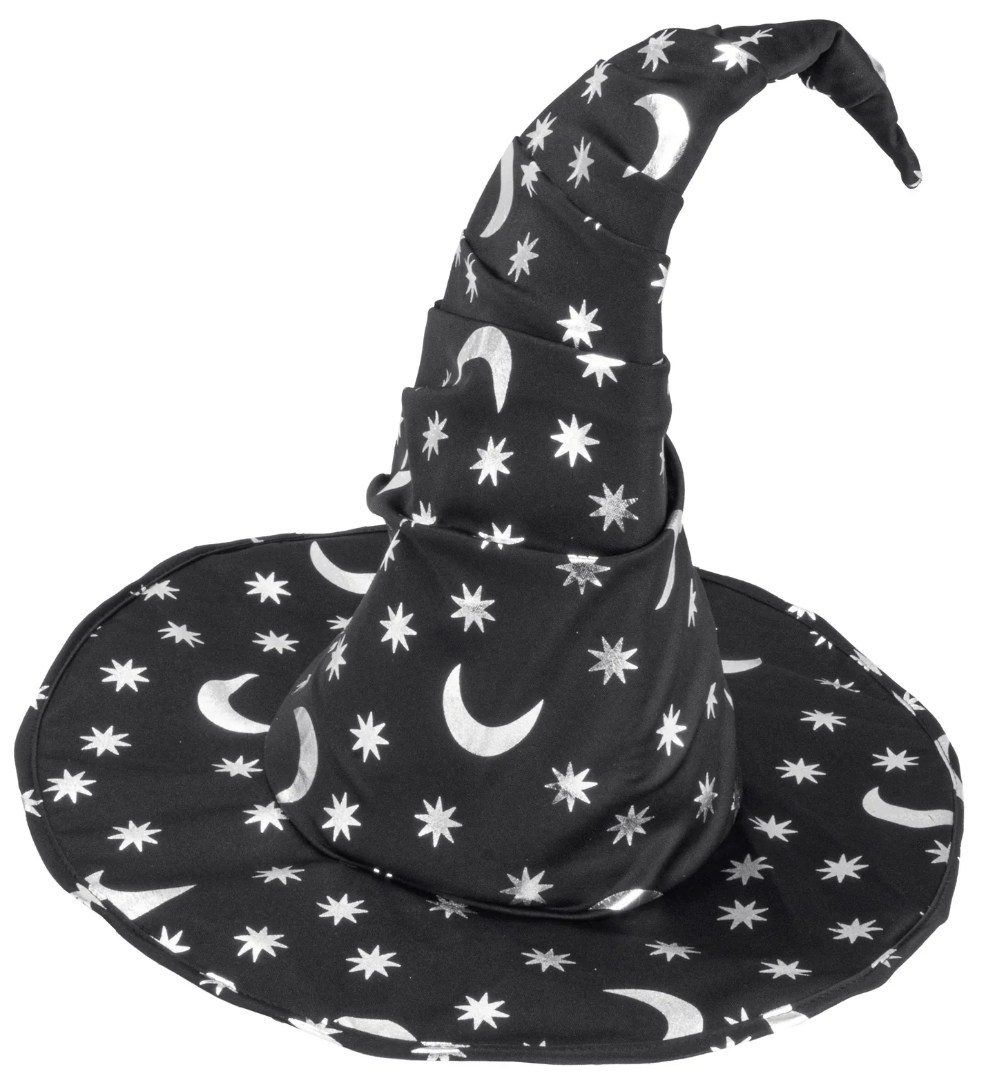 Sombrero de Bruja o Mago con Lunas y Estrellas