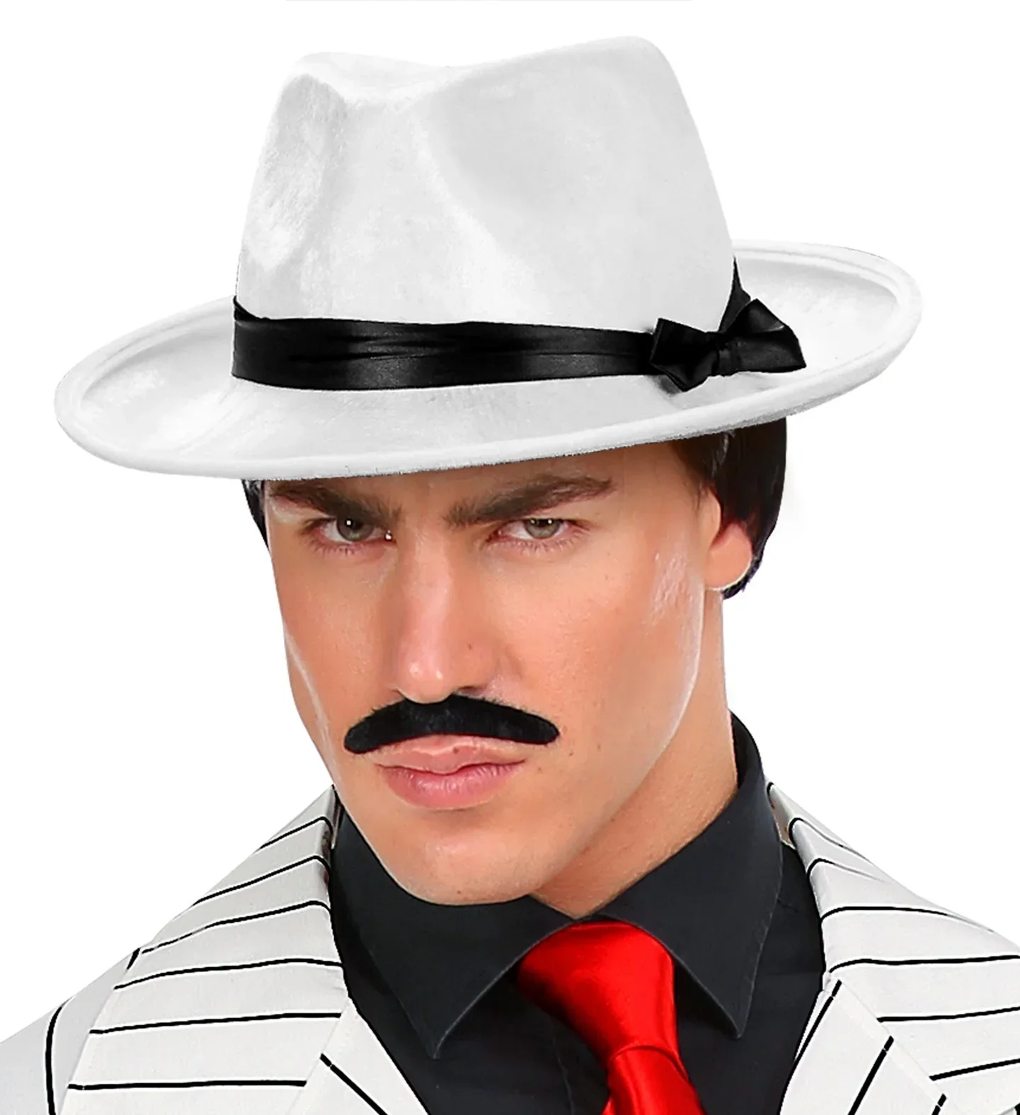 Sombrero de Gangster Blanco de Terciopelo - Image 4