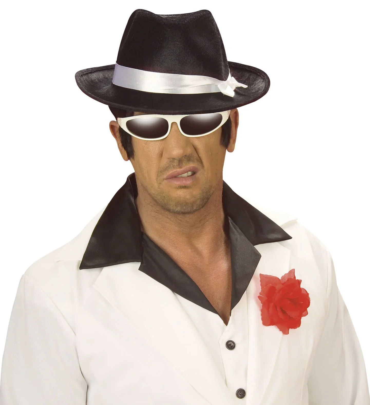 Sombrero de Gangster Negro de Terciopelo - Image 3