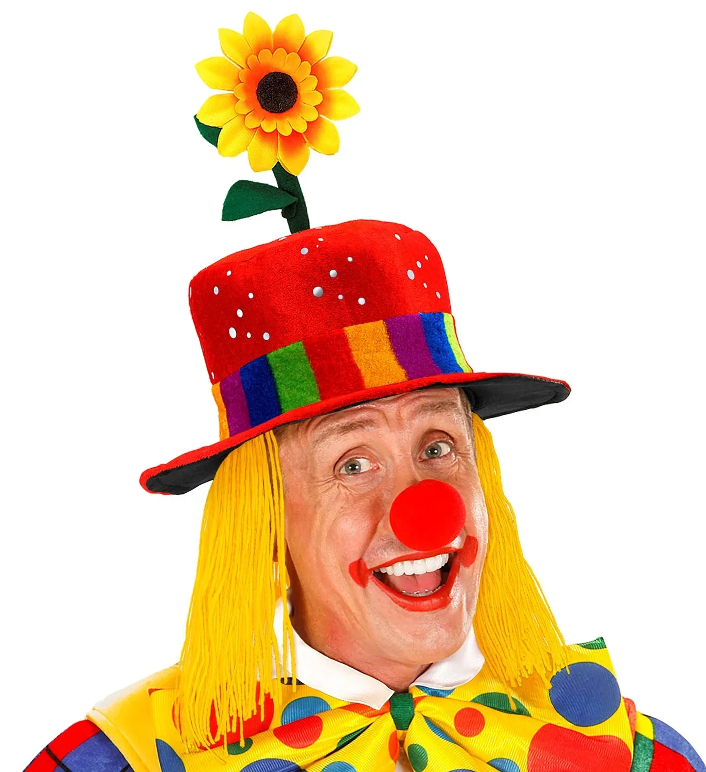 Sombrero de Payaso con Girasol y Pelo Amarillo - Image 2