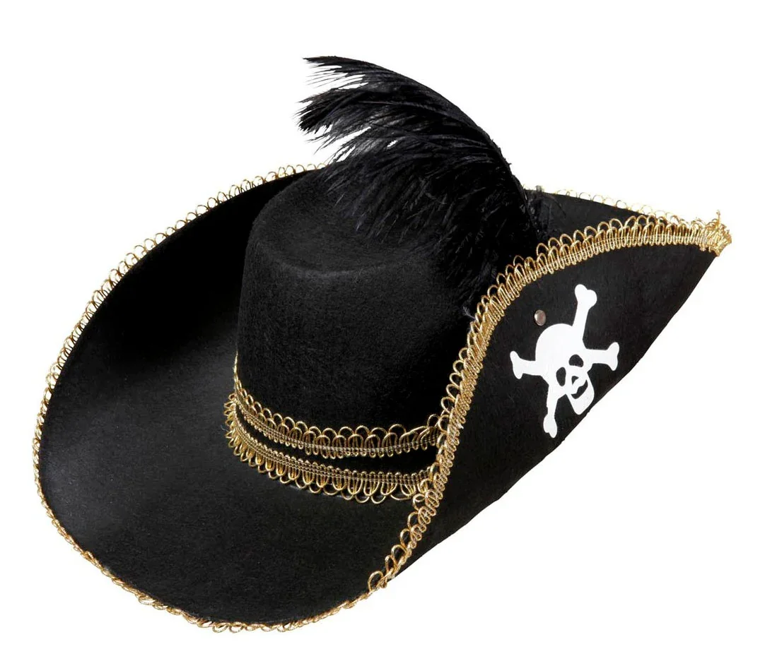 Sombrero Pirata Elegante con Pluma