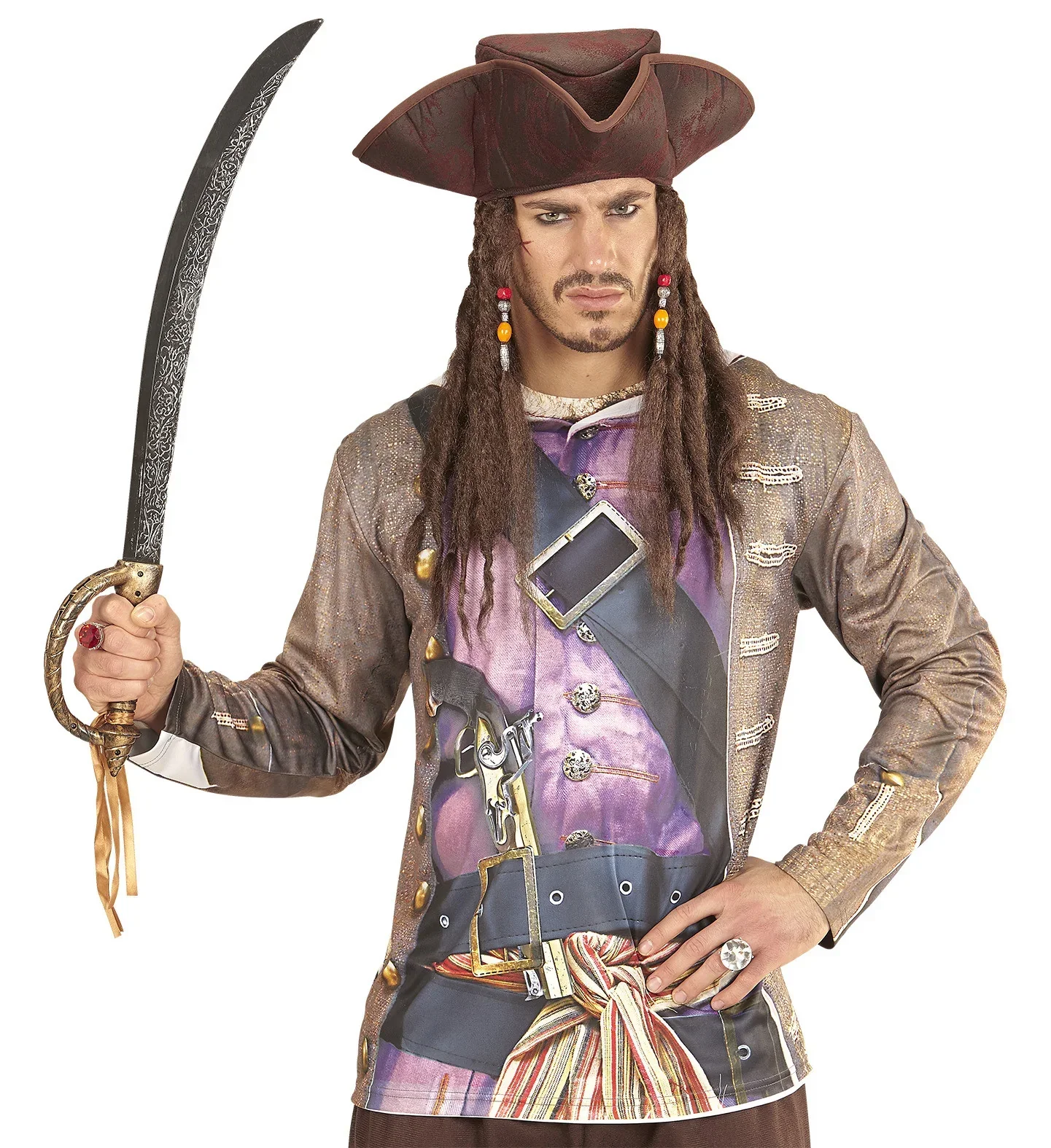 Sombrero Pirata Envejecido con Rastas - Image 3