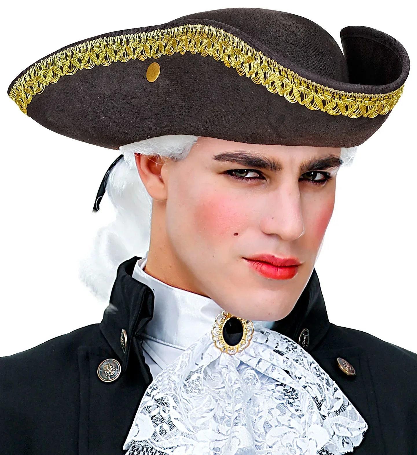 Sombrero Tricornio Elegante de Época en Color Negro - Image 3