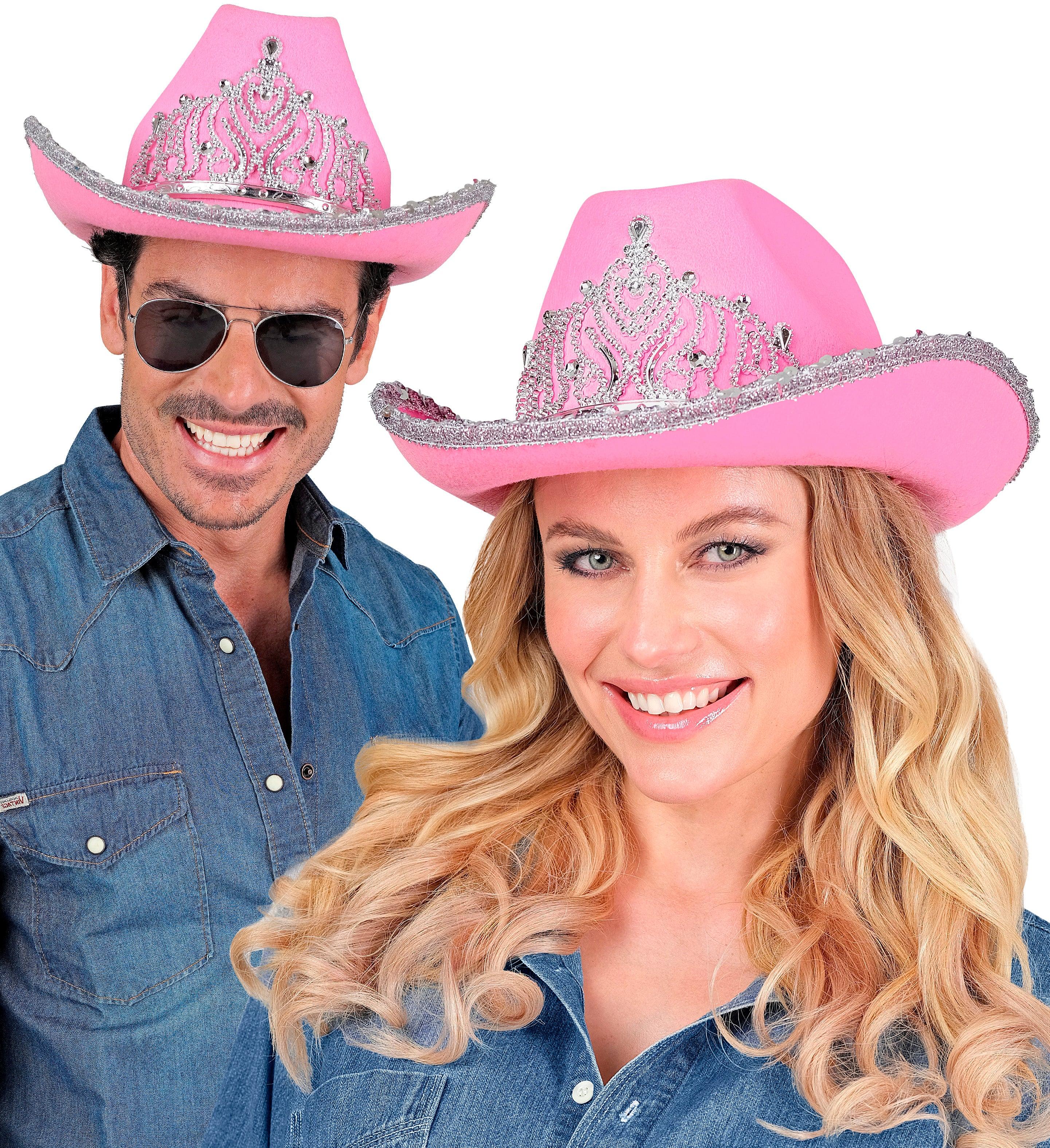 Sombrero Vaquero Rosa con Tiara de Princesa - Image 2