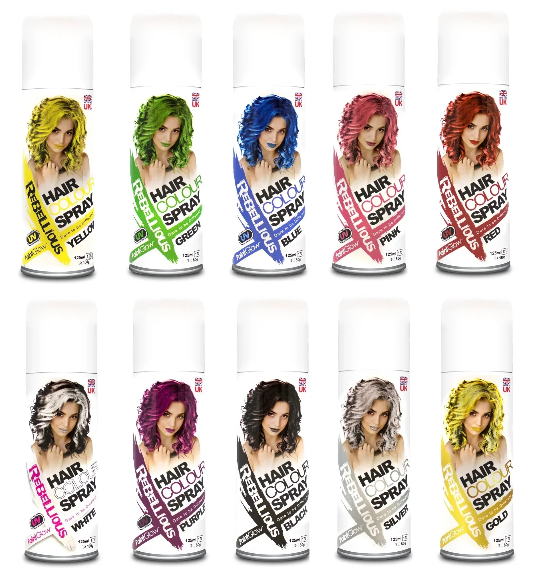 Spray para Pelo Fluorescente en Diferentes Colores