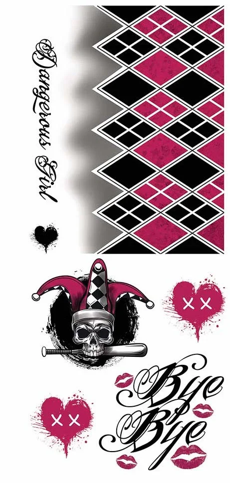 Tatuaje de Harley Villana para Cara y Cuerpo - Image 2
