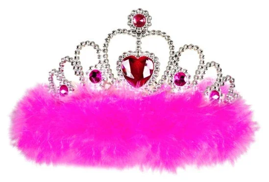Tiara plata con marabú fucsia - Image 2
