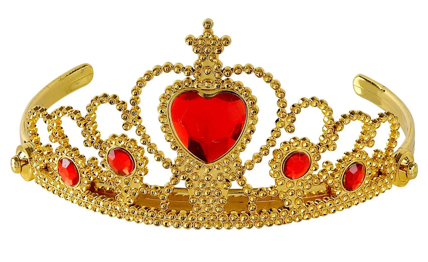 Tiara de Princesa Dorada con Gemas Rojas Infantil - Image 2