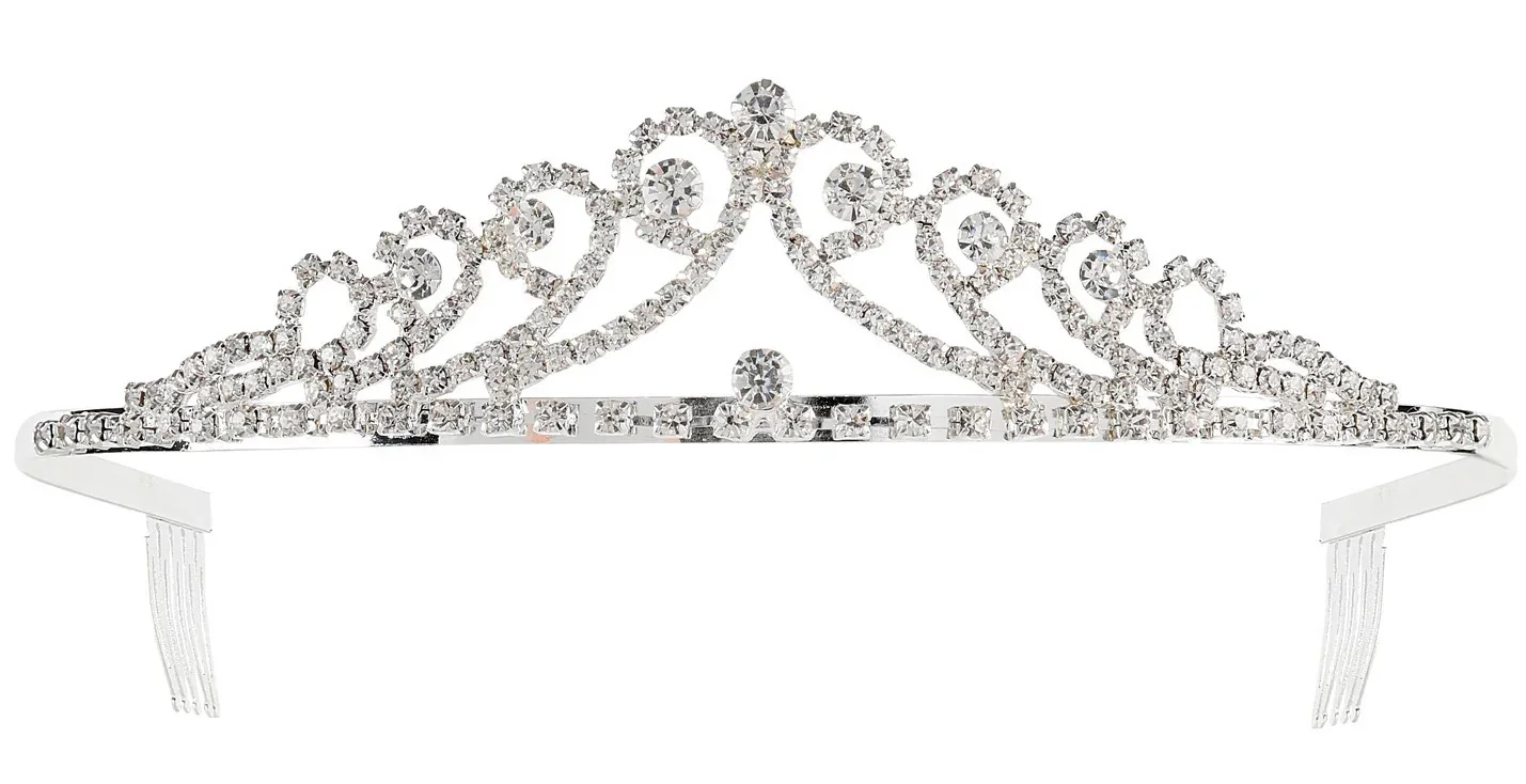Tiara de Princesa Metálica con Pedrería de Strass