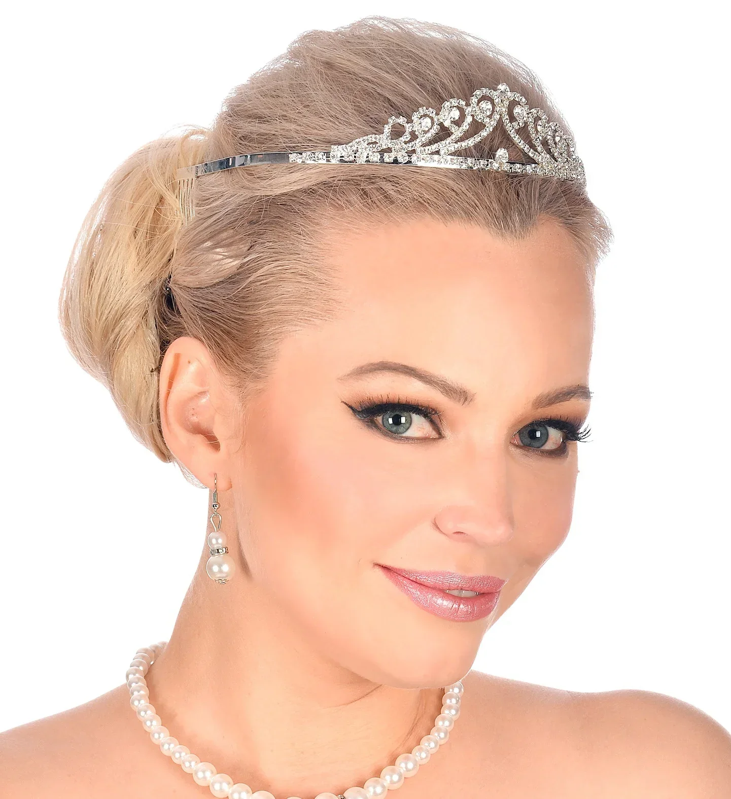 Tiara de Princesa Metálica con Pedrería de Strass - Image 2