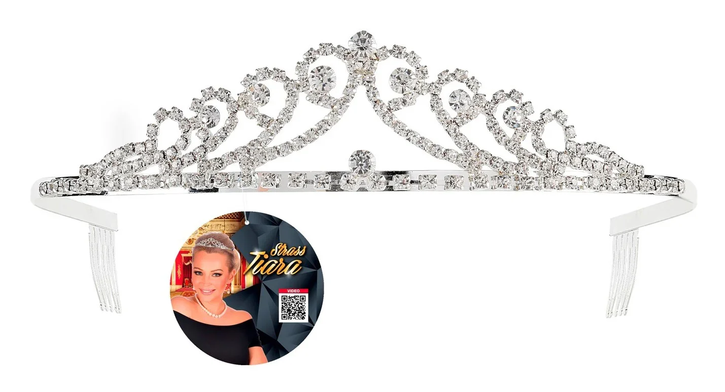 Tiara de Princesa Metálica con Pedrería de Strass - Image 4