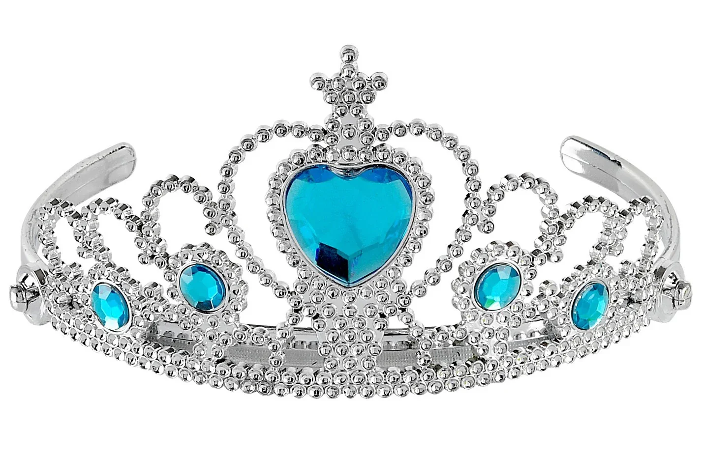Tiara de Princesa Plateada con Gemas Azules Infantil - Image 2