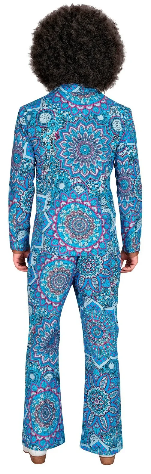 Traje Años 60 con Estampado Mandala Azul para Hombre - Image 2