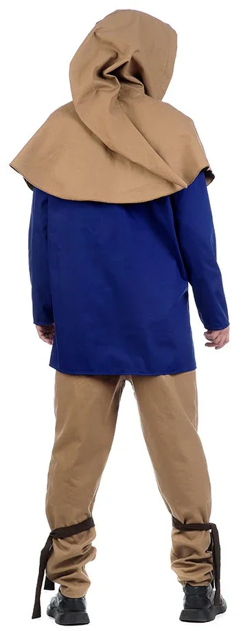 Traje de Campesino Medieval Azul para Hombre - Image 2