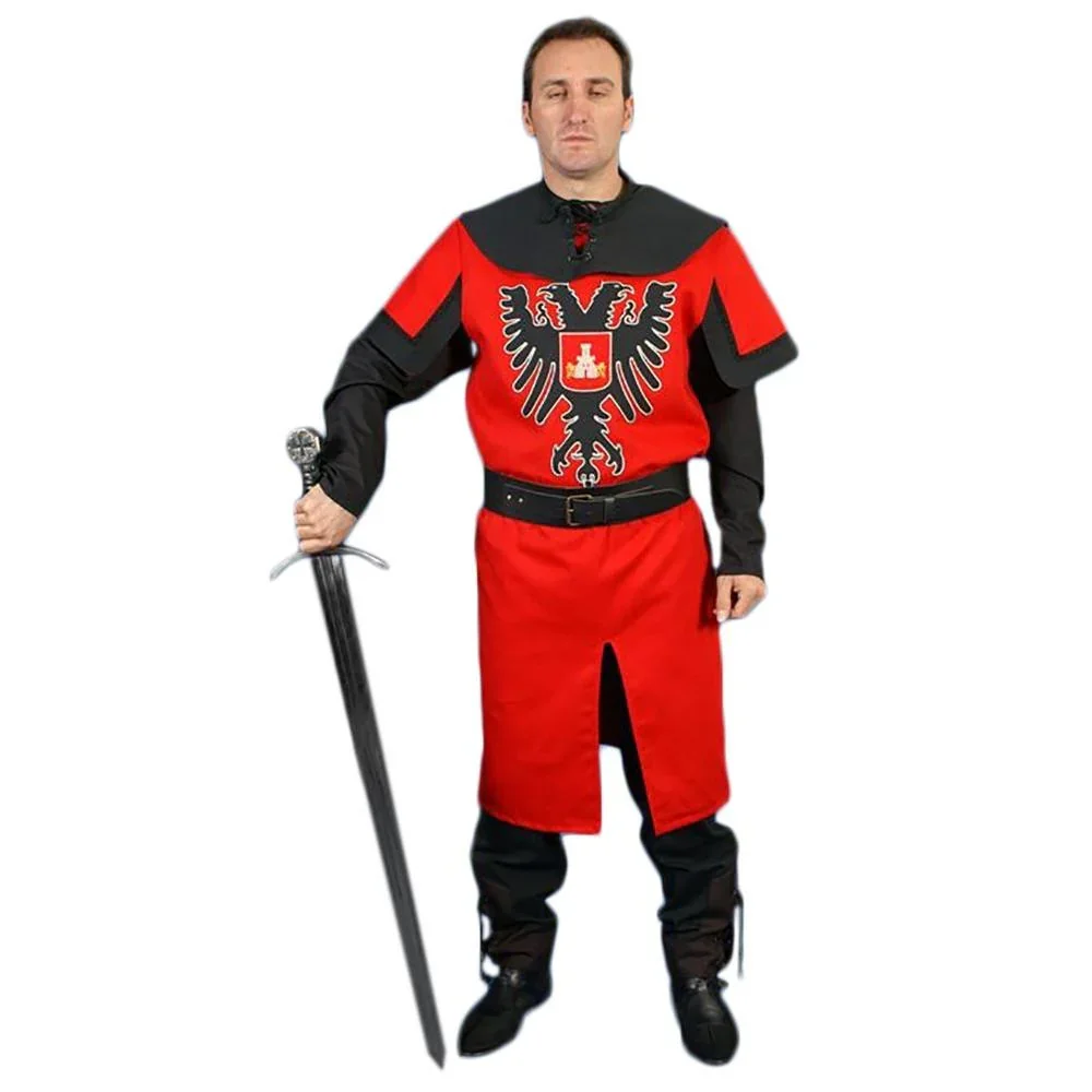 Traje Medieval Rojo con Águila Bicéfala para Hombre - Image 5