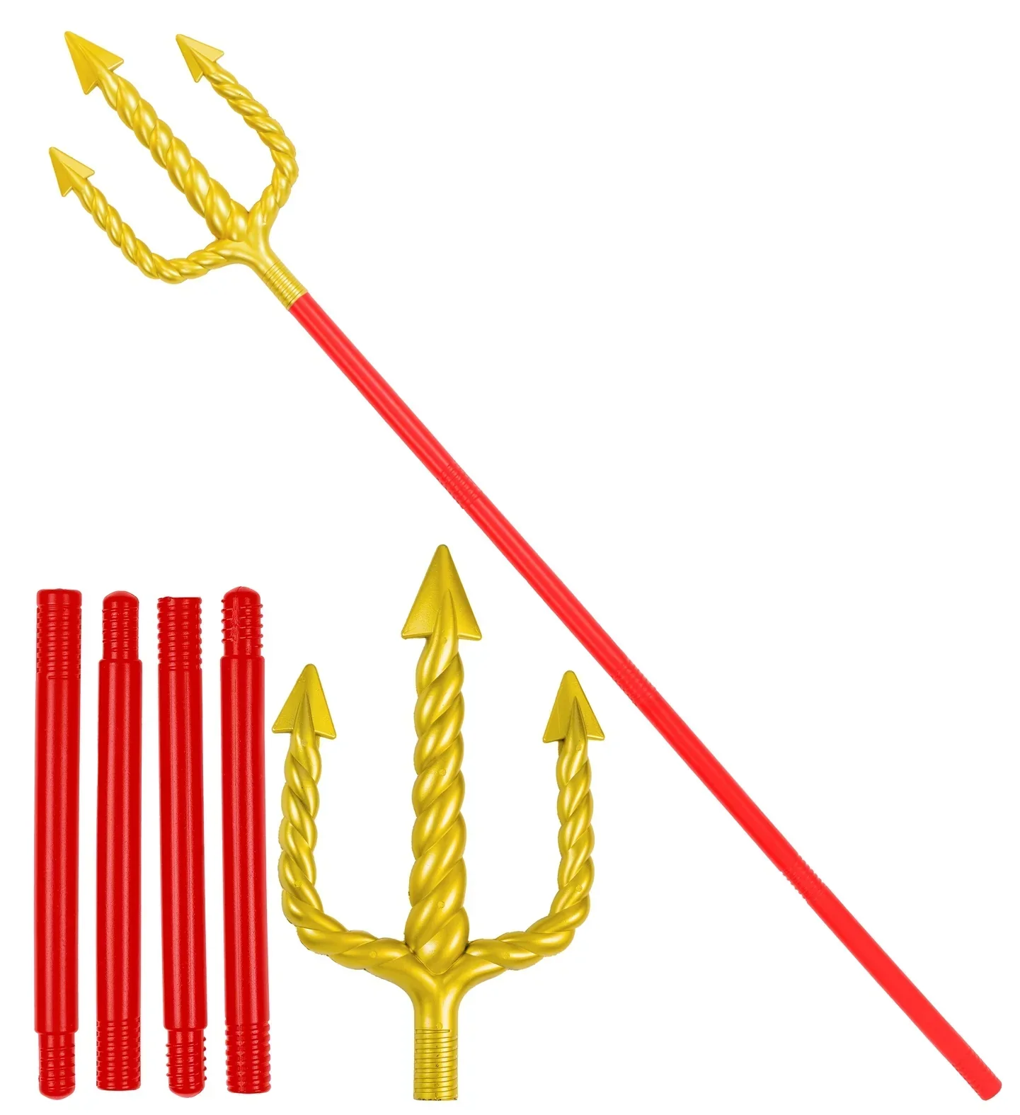 Tridente de Demonio Amarillo y Rojo Desmontable