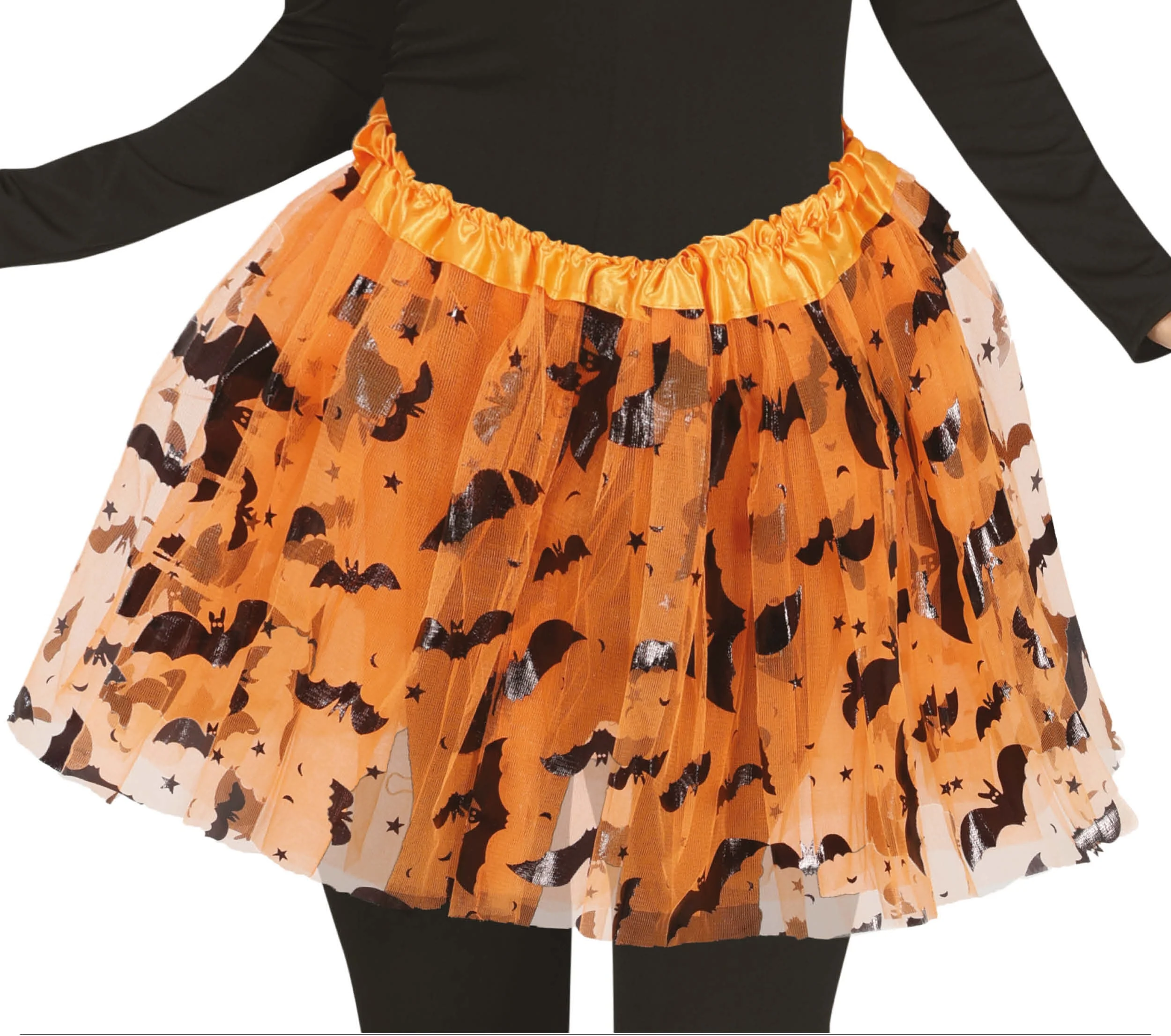 Tutú Naranja Decorado Halloween para Niña