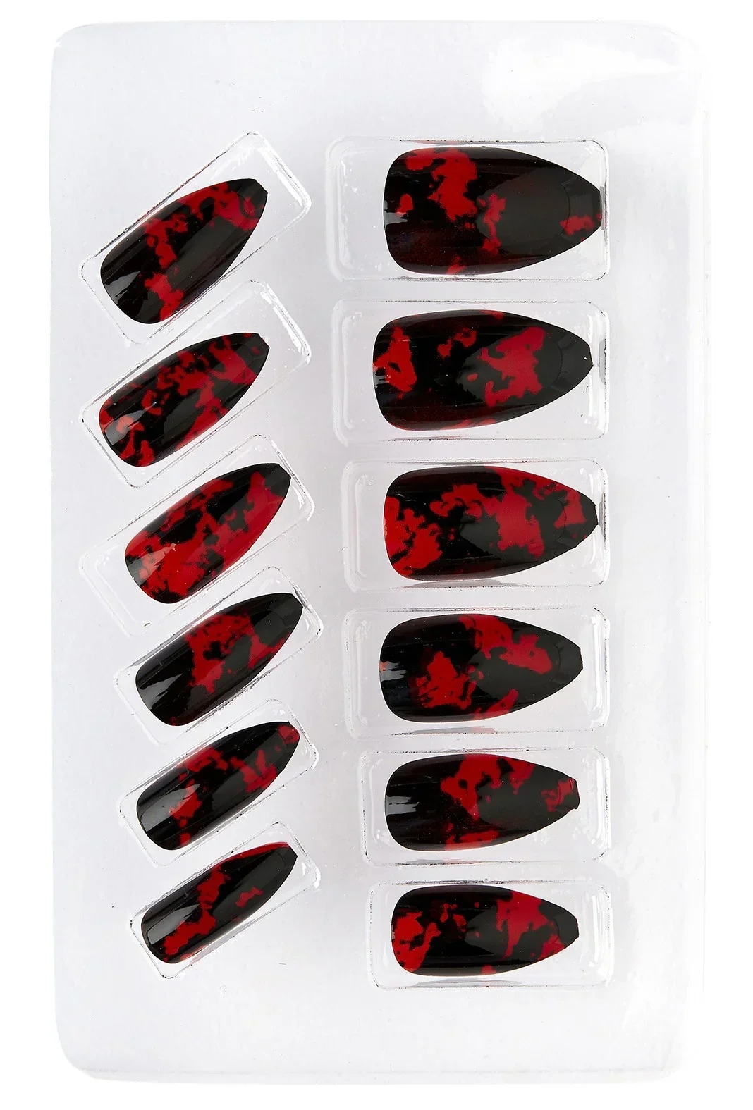 Uñas Postizas Negras Sangrientas con Punta - Image 2