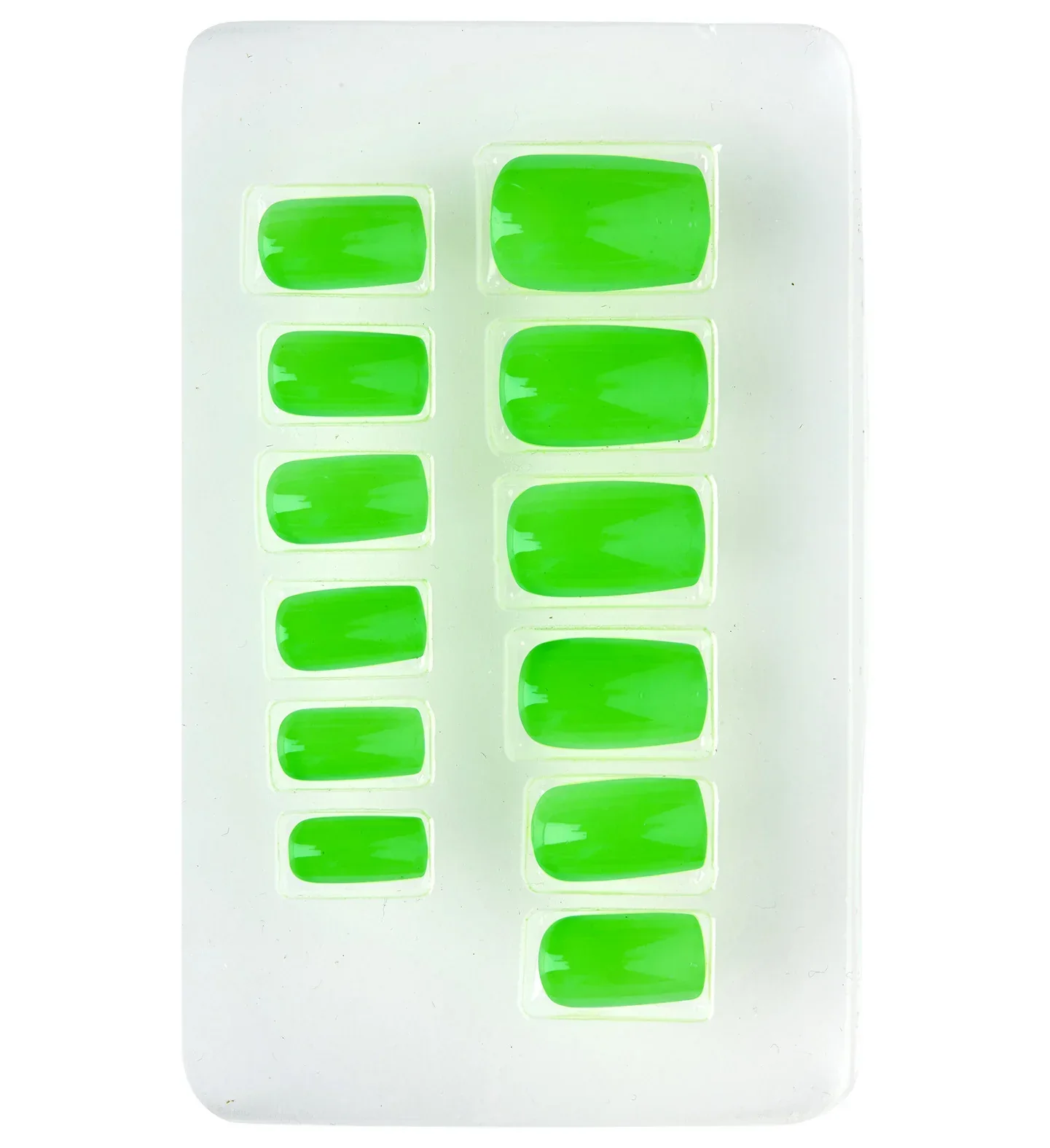 Uñas Postizas Verdes Fluorescentes Autoadhesivas - Image 2