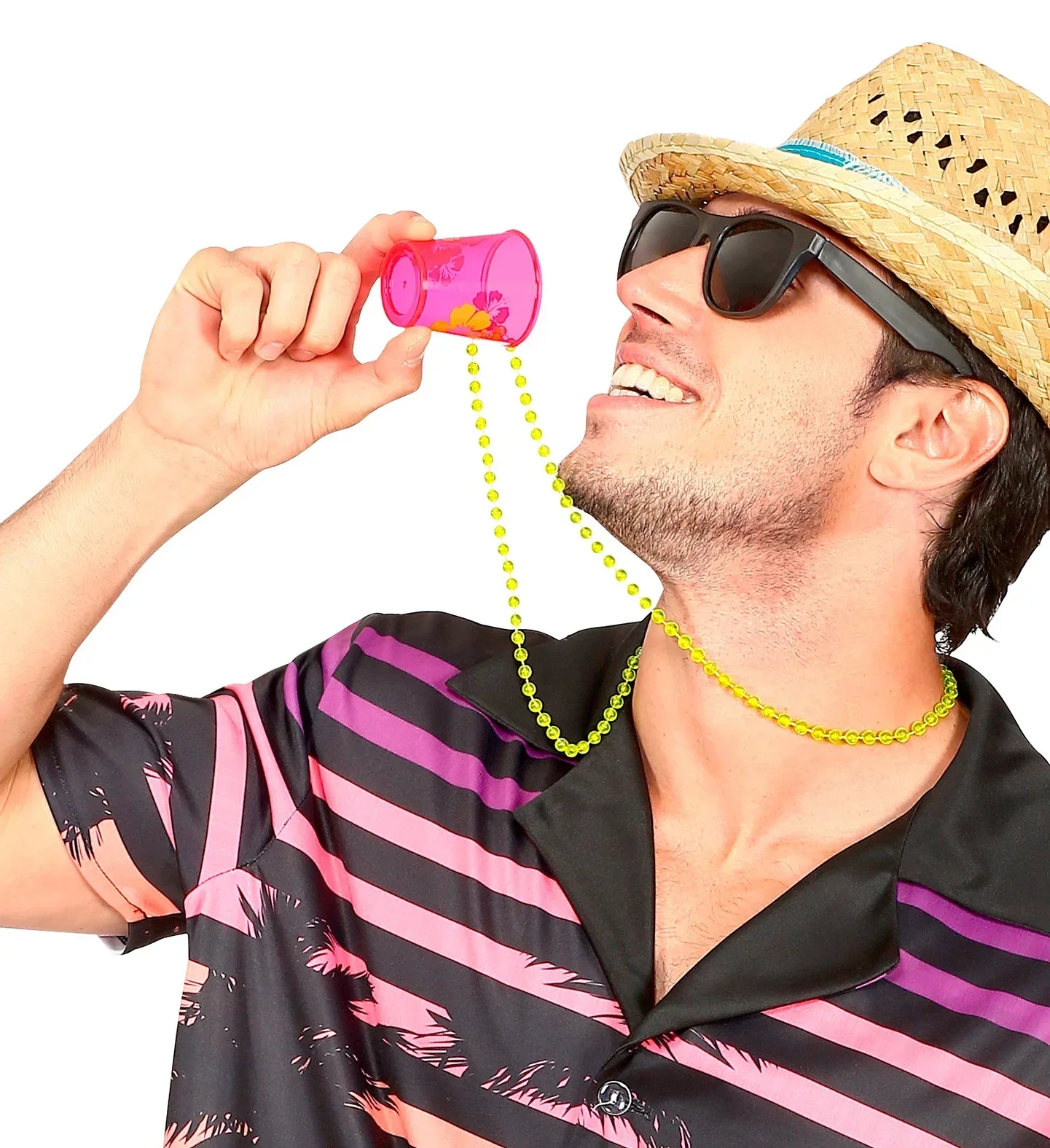 Vaso de Chupito Rosa con Collar de Bolas - Image 2