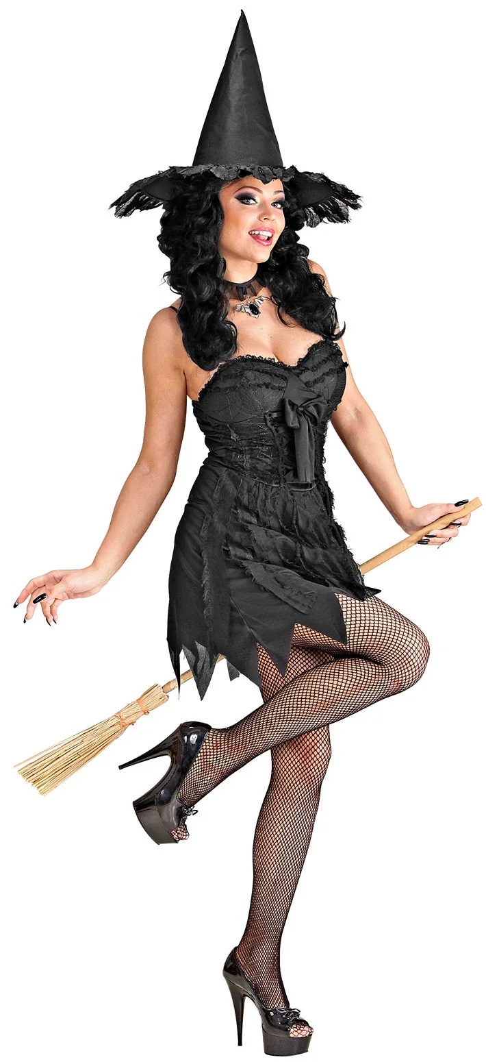 Disfraz de Bruja Negro Corto para Mujer - Image 2