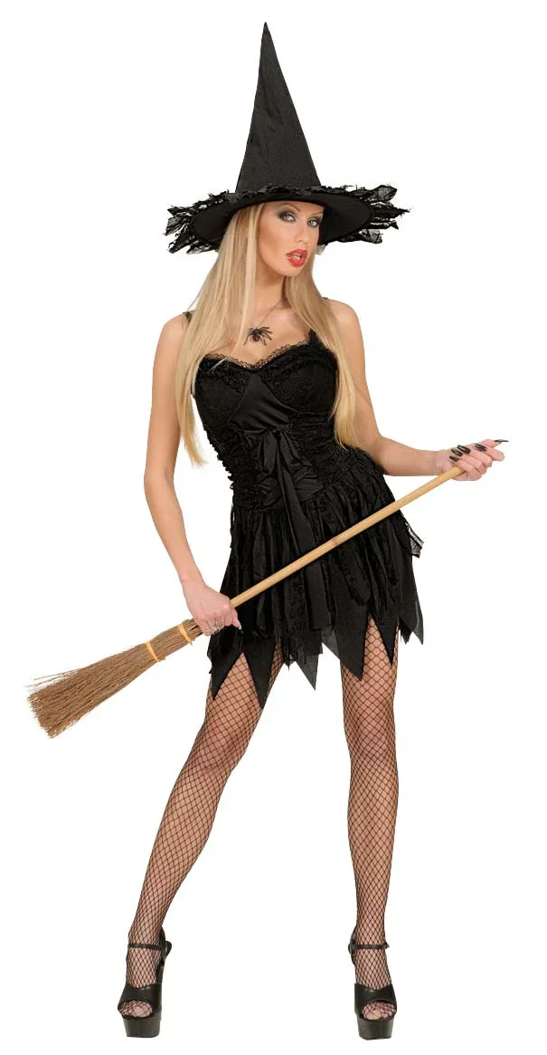 Disfraz de Bruja Negro Corto para Mujer - Image 4
