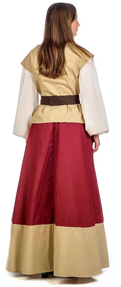Vestido de Campesina Medieval Granate - Image 2
