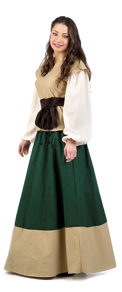 Vestido de Campesina Medieval Verde - Image 3