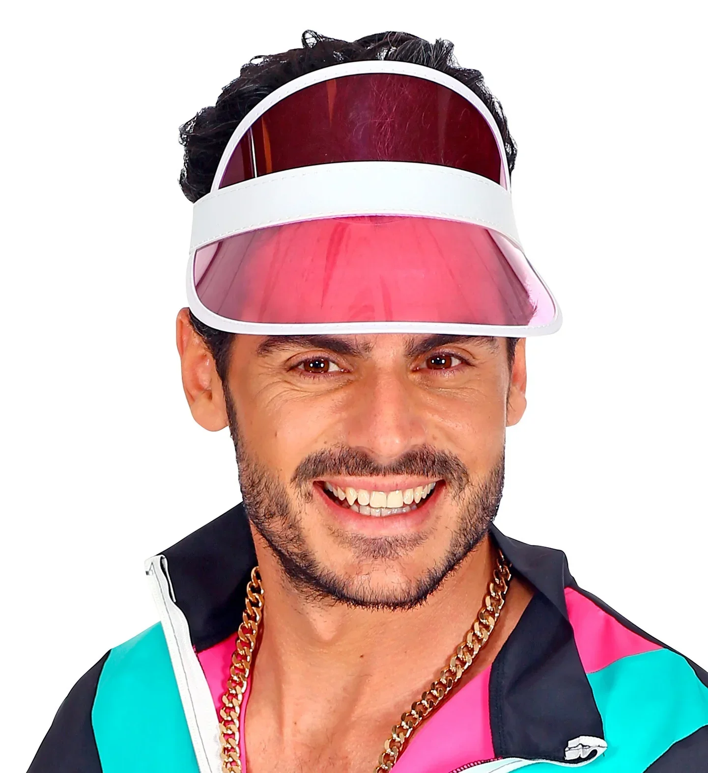Visera de Póker Rosa Estilo Años 80 - Image 2