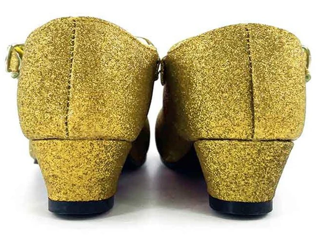 Zapatos de Tacón Dorados con Purpurina para Mujer - Image 4