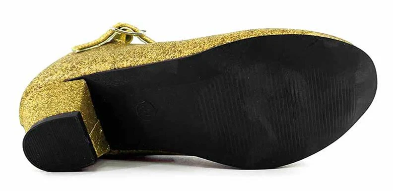 Zapatos de Tacón Dorados con Purpurina para Mujer - Image 5