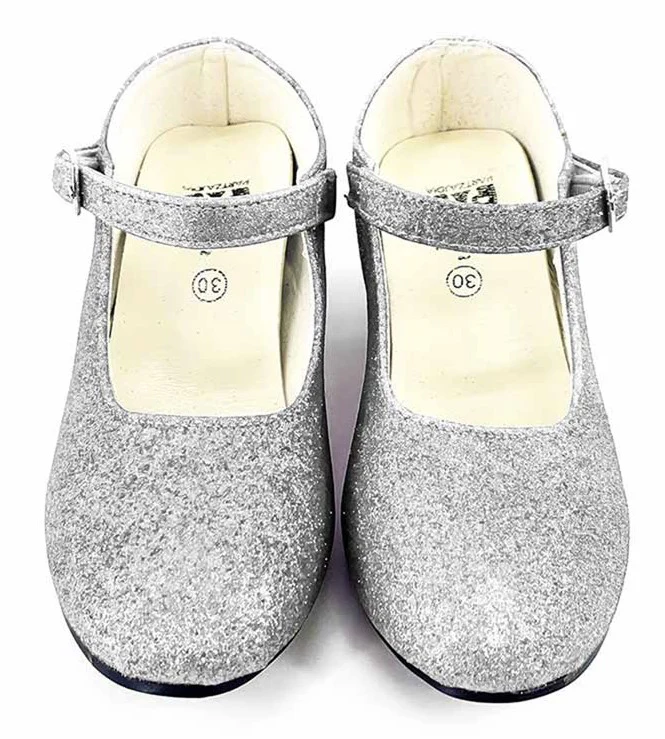 Zapatos de Tacón Plateados con Purpurina para Mujer - Image 3